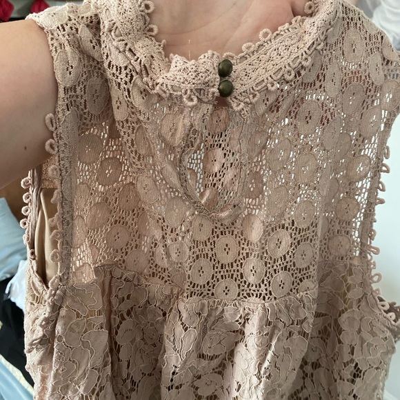 BOGO Xhilaration Tan Cream High Neck Lace Detailing Lined Dress XXL - Picture 4 of 4